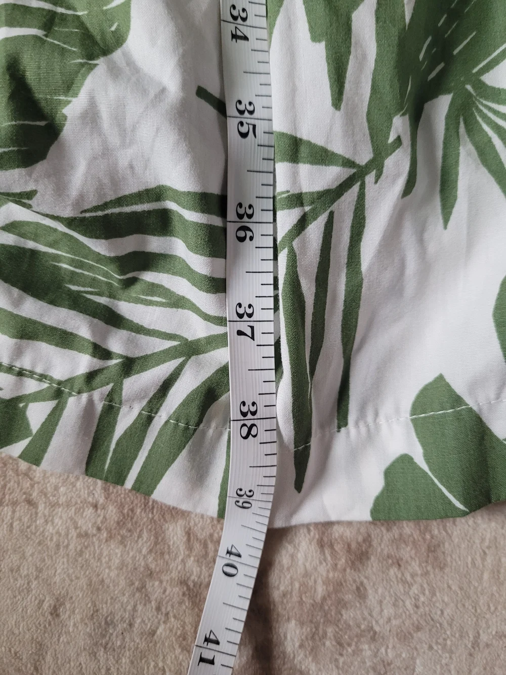 Abercrombie & Fitch White Dress with Green Leaf Print